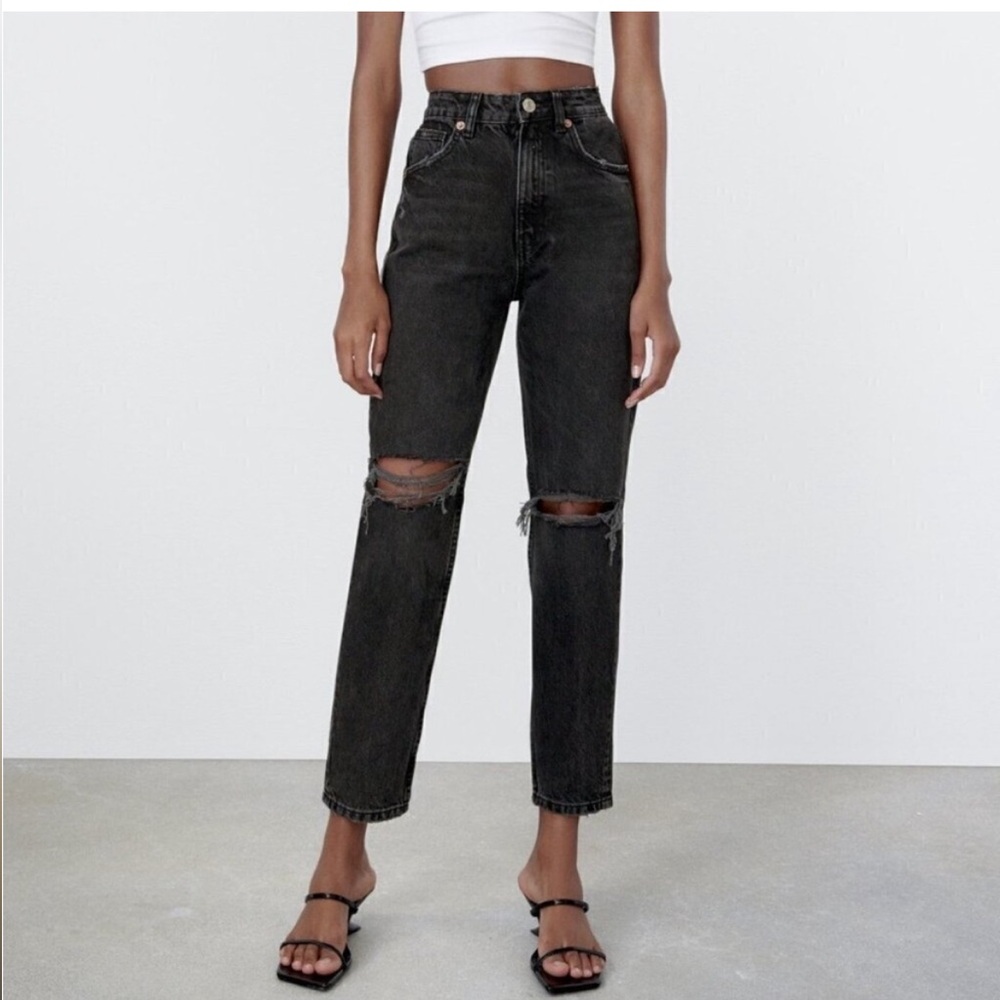 ZARA straight leg black denim